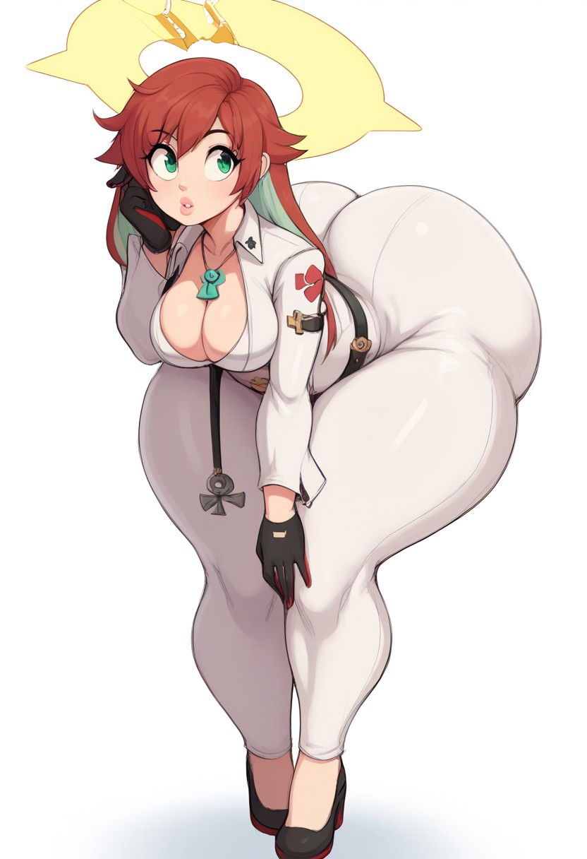 ai generated, ass, big ass, big breasts, breasts, female, guilty gear, guilty gear strive, gvukub, high heels, huge ass, jack-o' valentine, thick thighs, wide hips
