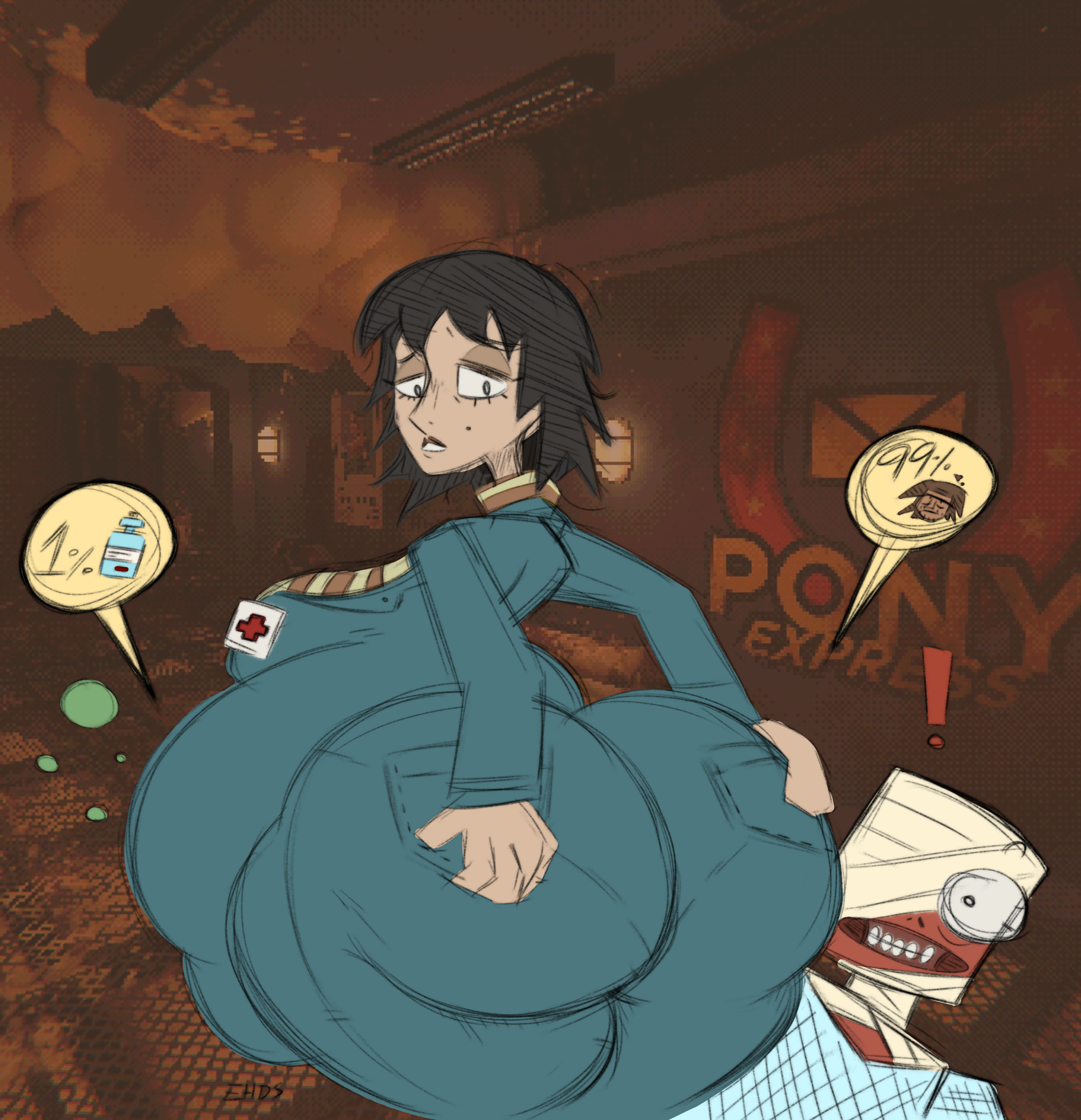 anya (mouthwashing), ass, breasts, curly (mouthwashing), ehdstheartist, fat ass, hyper, hyper ass, hyper belly, hyper boobs, hyper breasts, hyper butt, jimmy (mouthwashing), mouthwashing, mouthwashing (game), vore, vore belly, weight gain