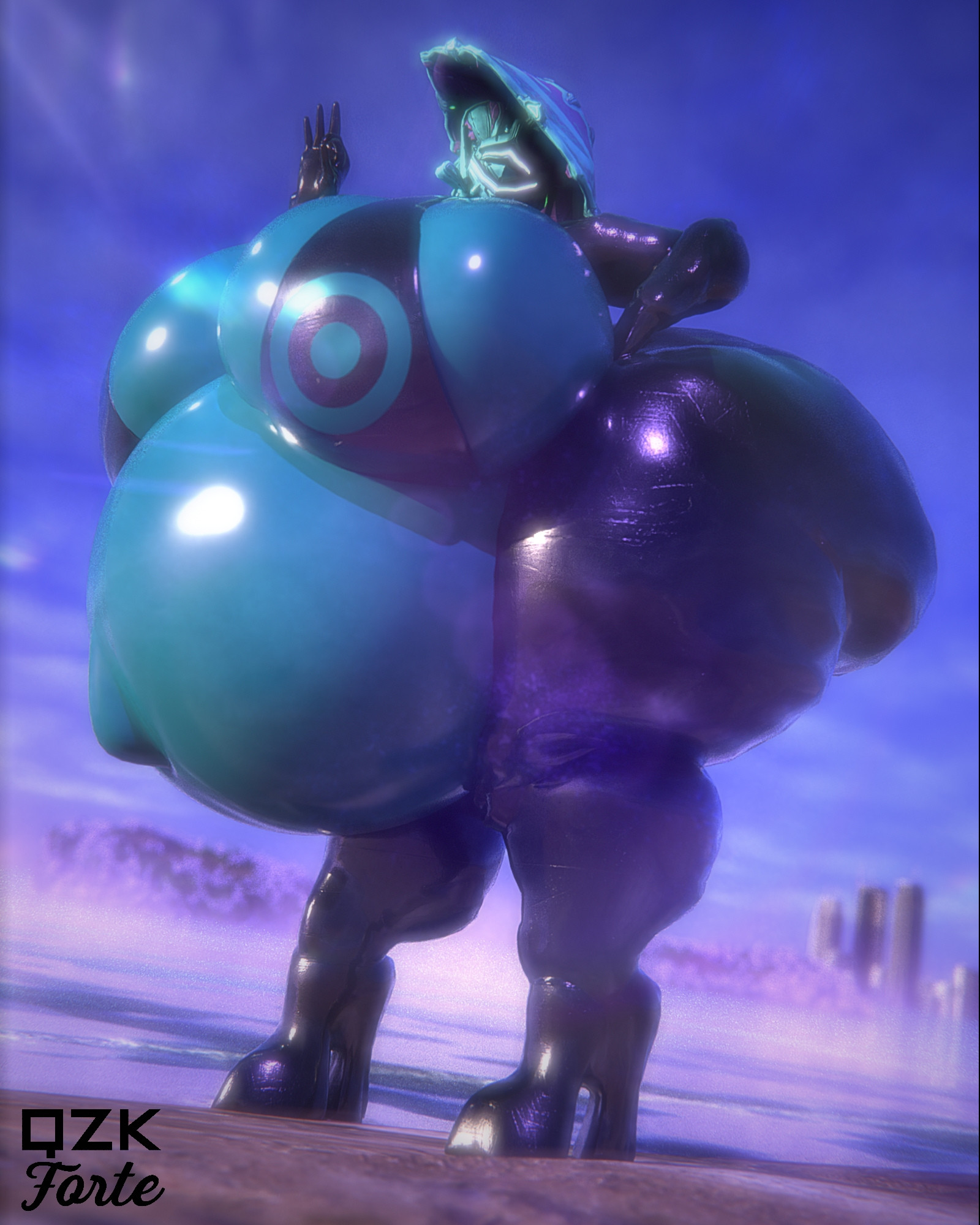 bbw, big breasts, bikini, breasts, cleavage, female, huge breasts, ivara (warframe), overweight, pregnant, qzk forte, ready to pop, tagme, thick thighs, warframe, wide hips