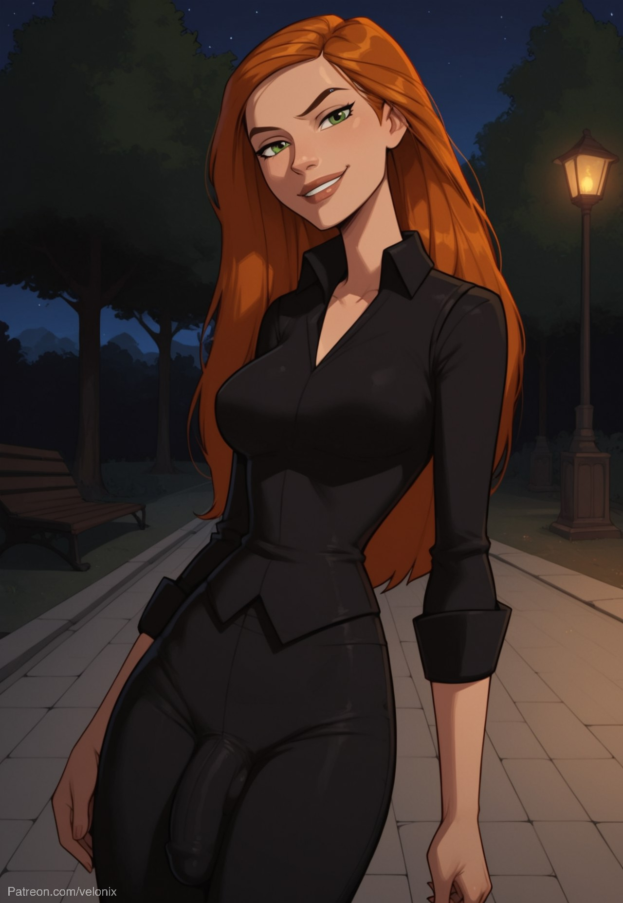 1futa, abs, ai generated, armpits, ass, balls, ben 10, big ass, big breasts, big butt, big hips, big penis, breasts, cleavage, denim, denim bottomwear, denim clothing, denim shorts, dick, dickgirl, eyebrows, eyelashes, futa only, futanari, green eyes, grin, grinning, grinning at viewer, gwen tennyson, hair, hands-free, huge cock, indoors, intersex, lips, long hair, looking at viewer, makeup, medium hair, mole, mole under eye, narrow waist, narrowed eyes, nose, orange hair, penis, seducing, seductive, seductive eyes, seductive gaze, seductive look, seductive mouth, seductive pose, seductive smile, short hair, short shorts, shorts, small shorts, smile, smile at viewer, smiley face, smooth balls, smooth penis, smooth skin, solo, solo dickgirl, solo focus, solo futa, testicles, velonix