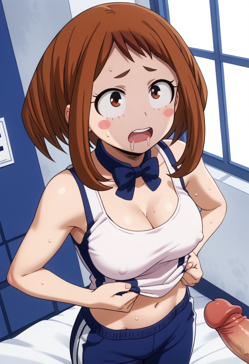 ai_generated horny my_hero_academia ochako_uraraka schoolgirl teenager