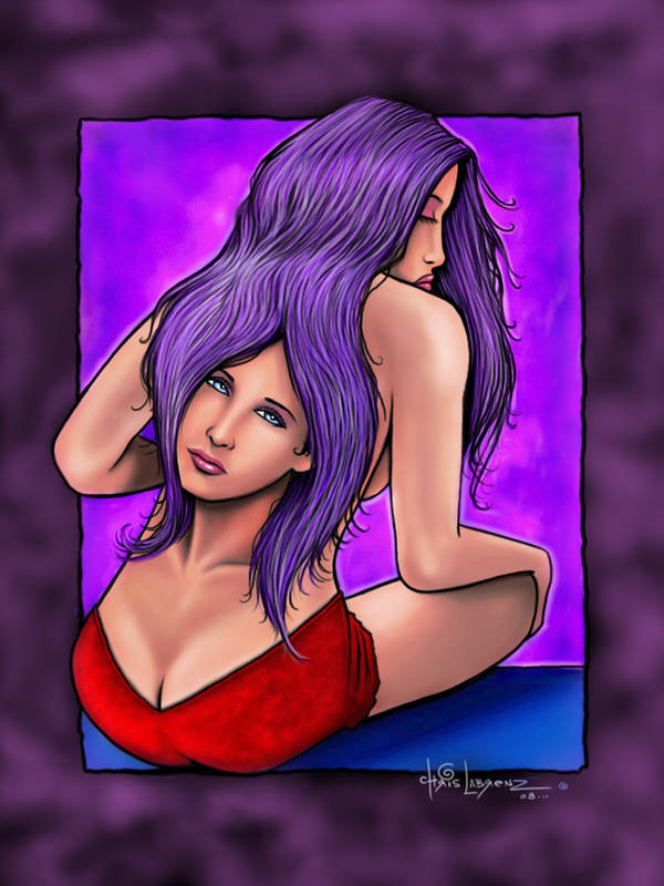 2008 back_view closed_eyes deviantart digital_painting_(artwork) illusion labrenzink long_hair purple_hair red_panties sideboob sitting_on_floor surrealism