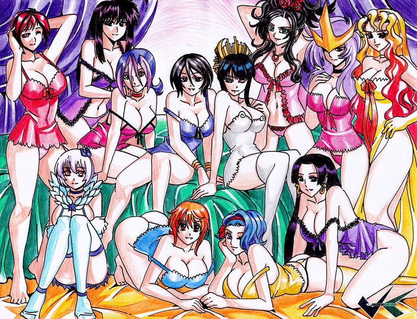 12girls 6+girls ass barefoot big_ass big_breasts bishoujo_senshi_sailor_moon bleach boa_hancock breasts casshern_sins crossover dead_or_alive dead_or_alive_5 debora_briscoletti dragon_quest dragon_quest_v droite_(yu-gi-oh!_zexal) fairy_tail female female_only harem huge_breasts jadenkaiba kuchiki_rukia large_breasts leda lingerie long_hair looking_at_viewer megumi_takani mila_(doa) multiple_girls nami nami_(one_piece) negligee nojiko one_piece panties rurouni_kenshin sailor_galaxia sexy_dress short_hair shutara_senjumaru smiling_at_viewer yu-gi-oh! yu-gi-oh!_zexal yukino_aguria