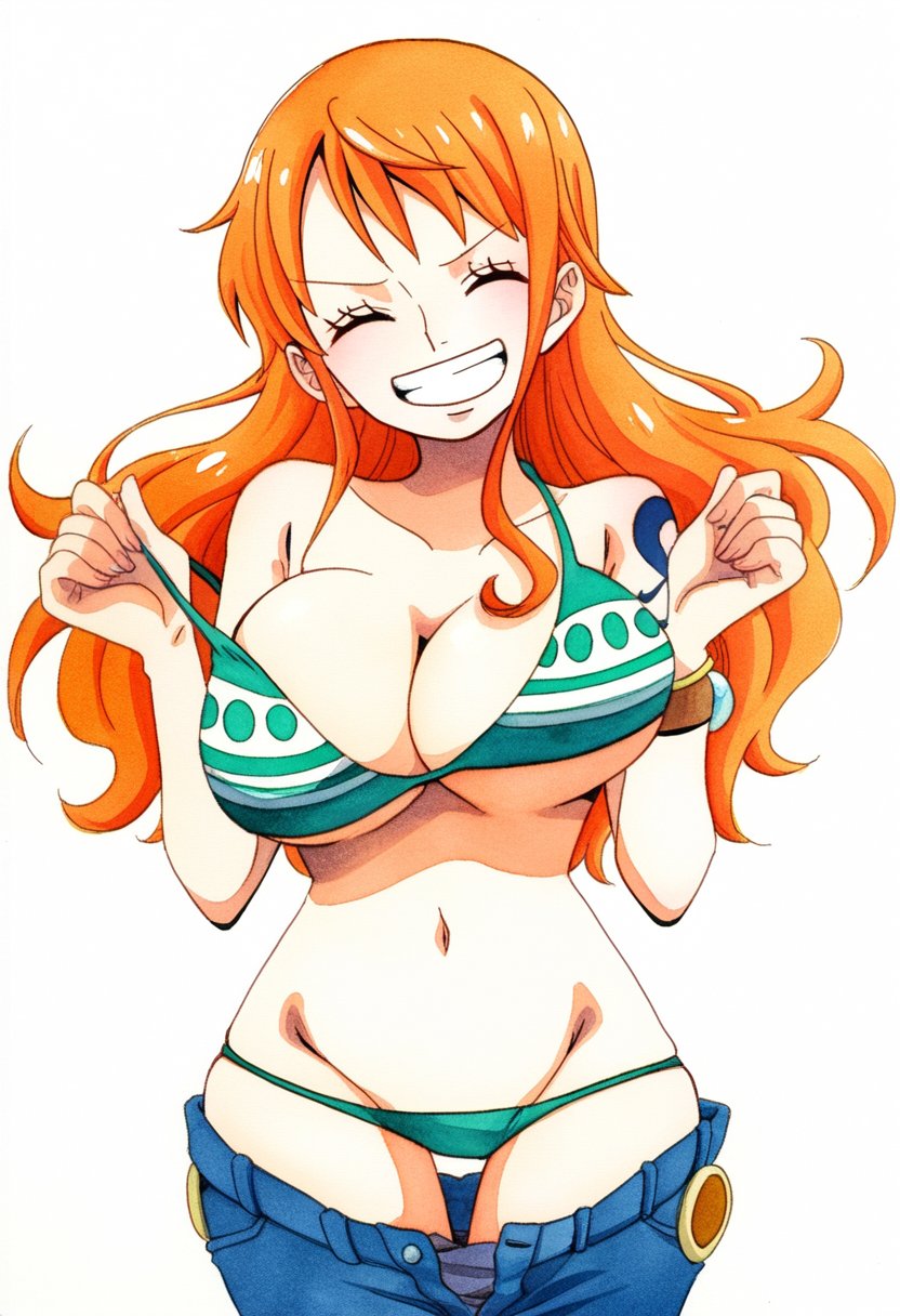 ai_generated breasts female female_only jei_games nai_diffusion nami nami_(one_piece) one_piece orange_eyes orange_hair post-timeskip solo stable_diffusion tagme