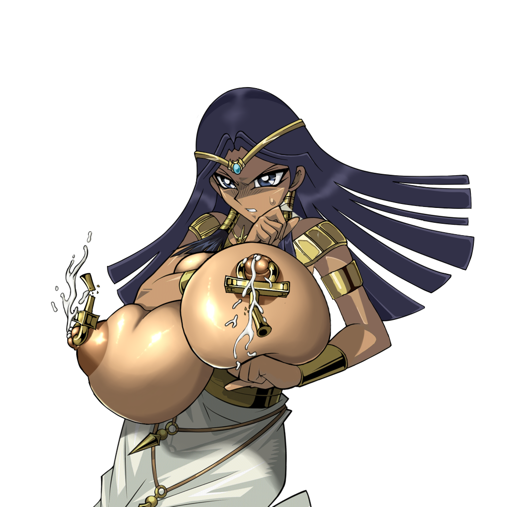 artist_request big_breasts bimbo black_hair breasts clothing dark-skinned_female dark_skin dress gigantic_breasts huge_breasts huge_nipples hyper_breasts ishizu_ishtar isis_ishtar lactation large_breasts long_hair milk nipple_piercing nipples piercing topless yu-gi-oh! yu-gi-oh!_duel_monsters