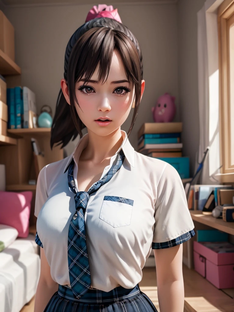 1girls ai_generated black_hair female hikari_miyamoto school_uniform summer_lesson tilcox33