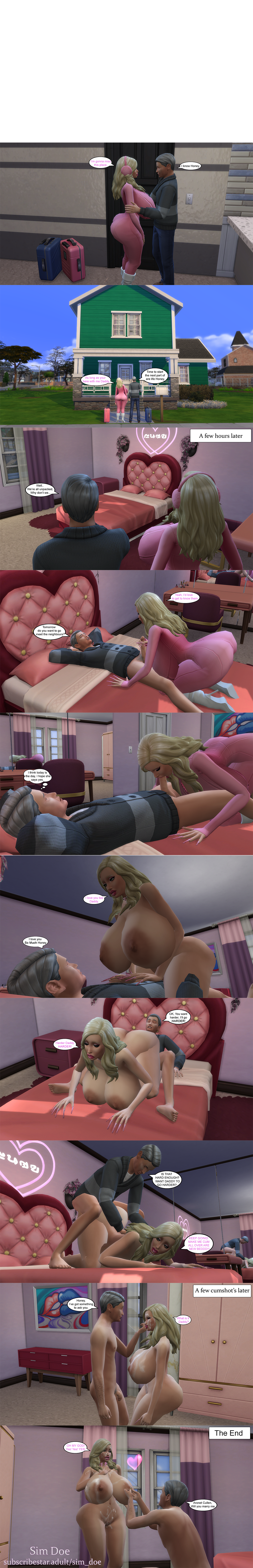 1boy 1boy1girl 1girls 3d age_difference aronet_cullen(sim_doe) before_sex big_ass big_breasts big_nipples bimbo bimbo_body blonde_hair blowjob bodysuit brett_cullen(sim_doe) caption comforting comic comic_page comic_panel comic_strip cowgirl_position cum_on_body cum_on_breasts cum_on_face cum_on_lower_body cum_on_pussy cum_on_upper_body doggy doggy_style engagement engagement_ring father_and_child father_and_child_(lore) father_and_daughter female grey_hair handjob long_nails male massive_ass massive_breasts massive_nipples naked naked_female naked_male nude_female nude_male old_man older_male on_one_knee original_characters pink_clothing proposal reverse_cowgirl_position sex sim_doe sims sims4 sims_4 speech_bubble speech_bubbles sucking_penisnude the_sims the_sims_4 younger_female