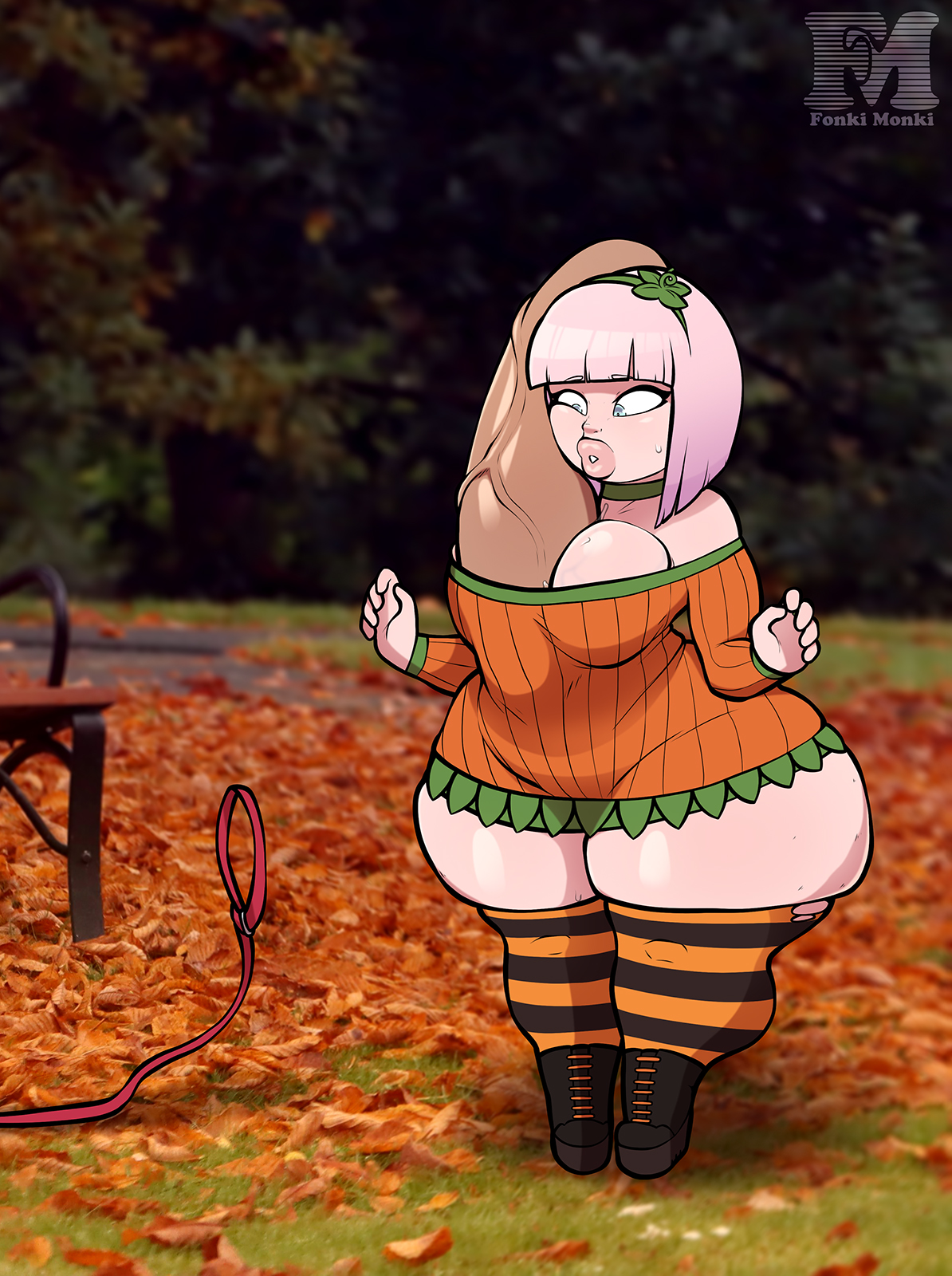 ass expansion, bangs, big ass, big breasts, big butt, big dom small sub, big nipples, big penis, blue eyes, bob cut, boots, breast expansion, breasts, female, fonkimonki, gigantic penis, huge ass, huge butt, huge cock, jill (fonkimonki), large ass, large breasts, large penis, male, minidress, paizuri, paizuri under clothes, penis, pink hair, sweat, sweatdrop, sweating, thick, thick ass, thick legs, thick lips, thick penis, thick thighs, thighhighs, wide hips, wide thighs