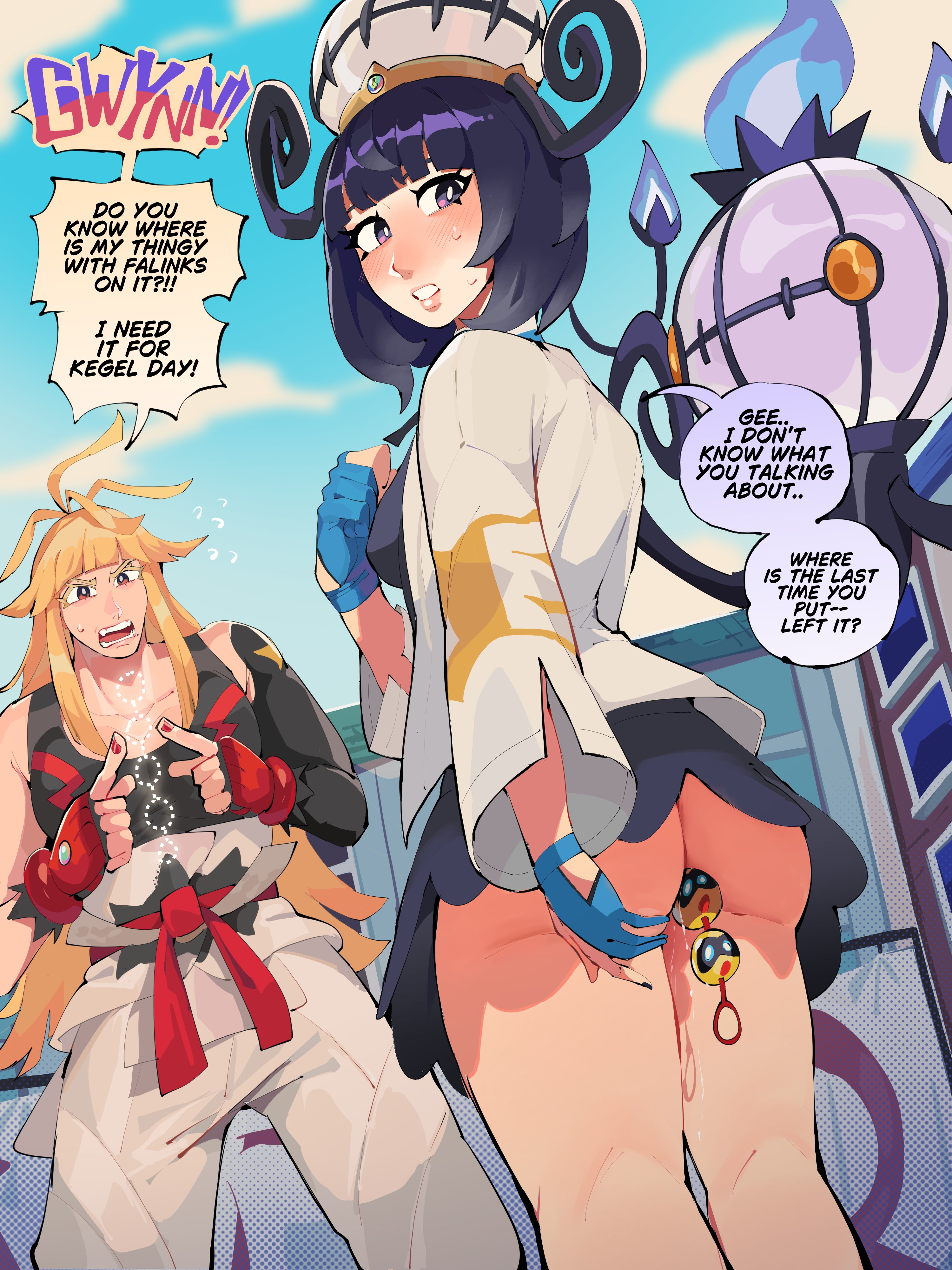 1boy, 1girls, anal beads, beads, chandela, chandelure, differland, diforland, falinks, female, gwynn (pokemon), ivor (pokemon), male, muku (pokemon), pokemon, pokemon (species), pokemon legends: z-a, shirou (pokemon), tairetsu, themed anal beads, themed sex toy