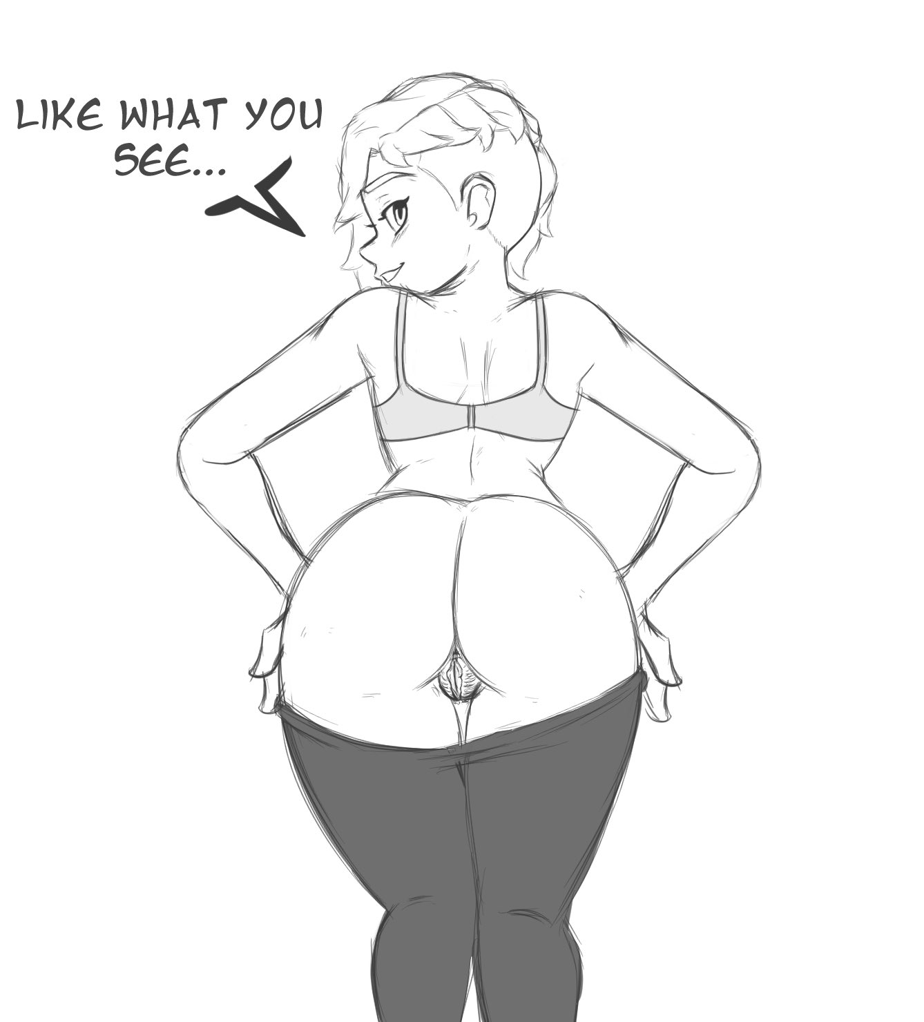 1girls, alternate version at source, ass, bottomless, female, female only, gwen stacy, gwen stacy (spider-verse), klassyarts (artist), marvel, presenting, presenting hindquarters, pubic hair, pussy, solo, spider-gwen, spider-man (series), spider-man: into the spider-verse