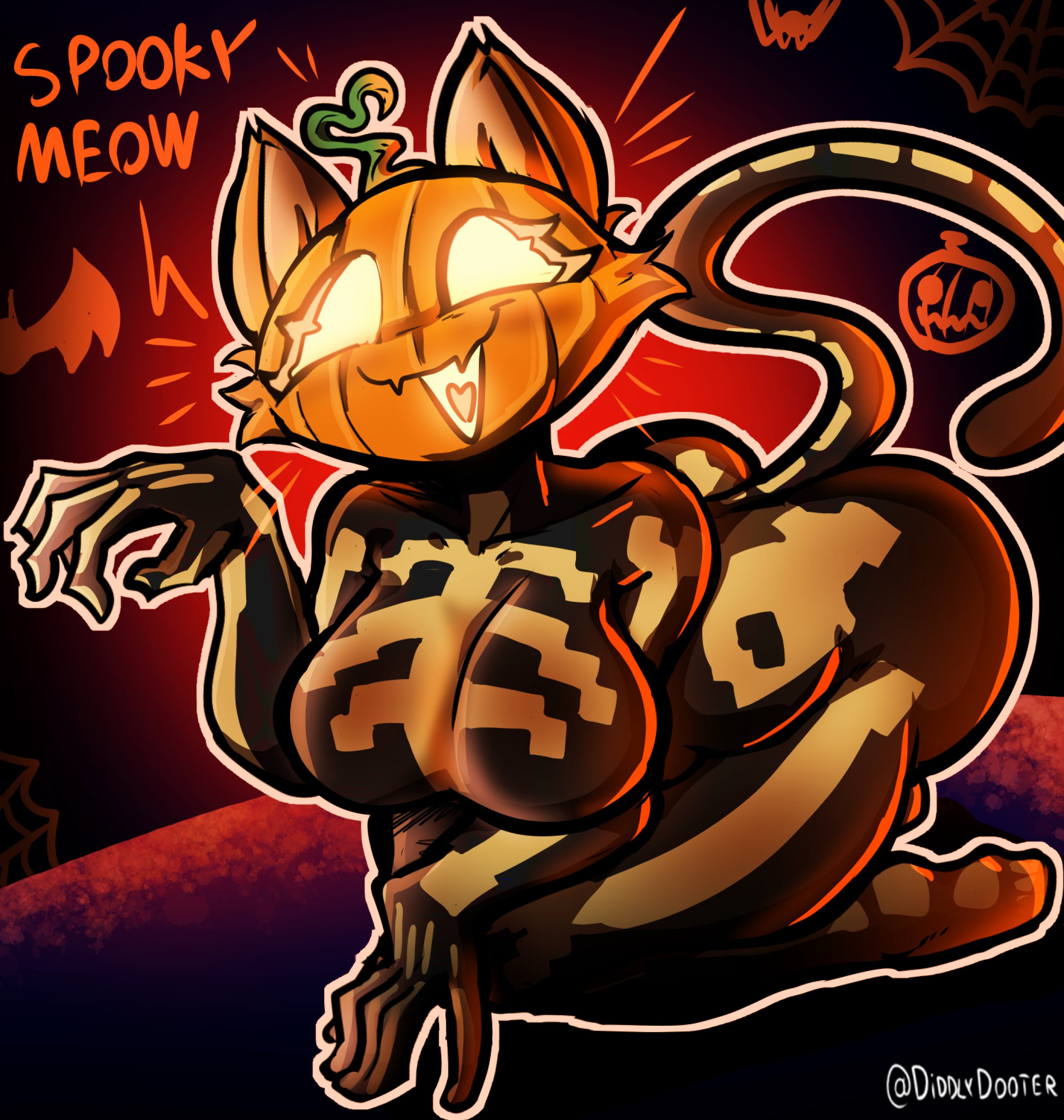 1girls, anthro, ass, big ass, big breasts, big thighs, breasts, cat ears, cat girl, cat tail, catgirl, diddlydooter1, female, female focus, female only, fortnite, fortnitemares, gigantic ass, gigantic thighs, halloween, huge ass, huge thighs, looking at viewer, pumpkin, pumpkin head, skinsuit, spice (fortnite), thick thighs, thighs, voluptuous, voluptuous female