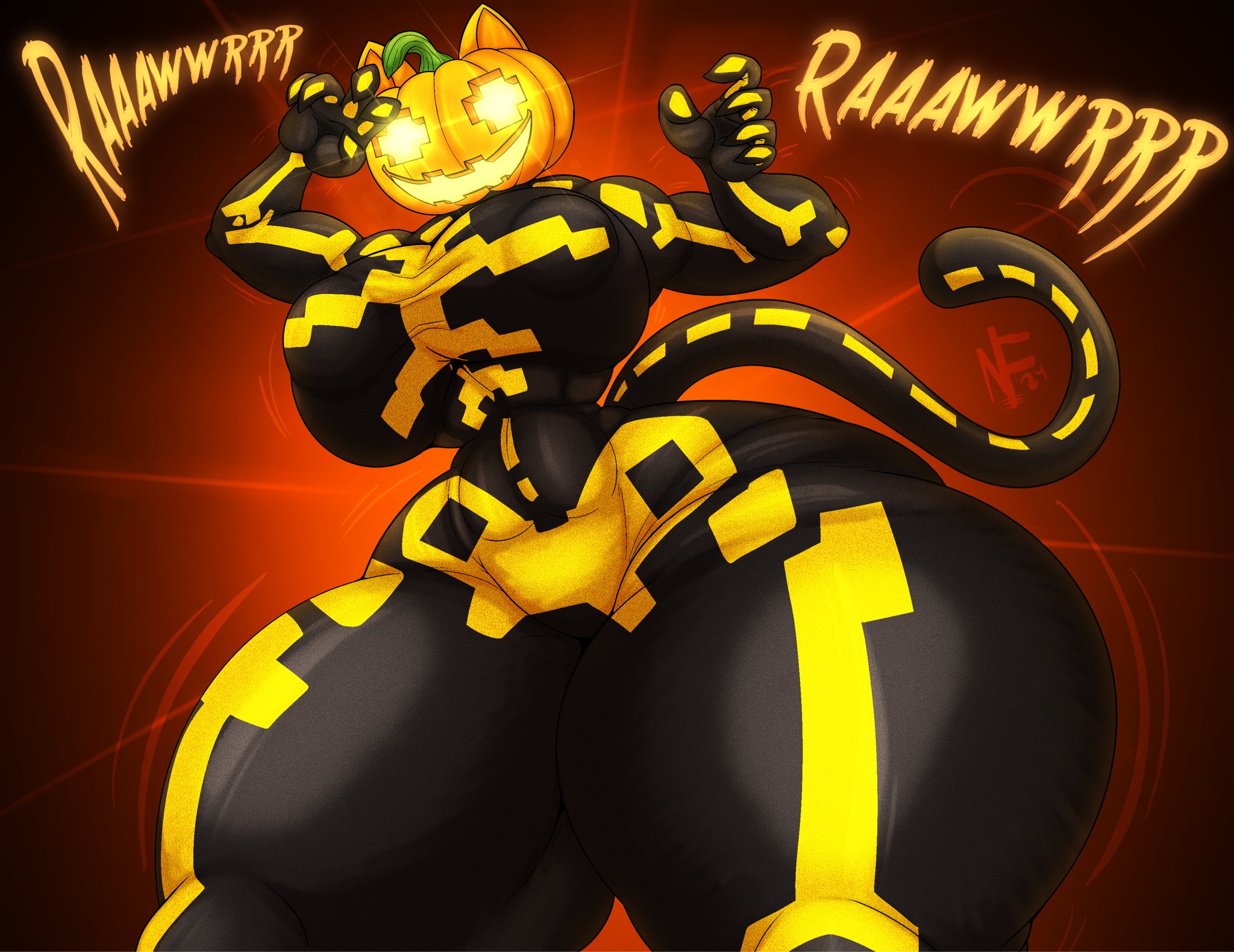 2025, 5 fingers, anthro, areola, areola outline, ass, bbw, big areola, big ass, big breasts, big butt, big nipples, big thighs, bodily fluids, breasts, camel toe, clothed, clothing, domestic cat, epic games, eye scar, facial scar, felid, feline, felis, female, fingers, for a head, fortnite, genital fluids, gigantic ass, gigantic breasts, gigantic thighs, hi res, huge ass, huge breasts, huge butt, huge thighs, hyper, hyper ass, hyper breasts, hyper thighs, mammal, nightlyflare, nipple outline, nipples, nipples visible through clothing, object head, pumpkin head, pussy, scar, solo, spice (fortnite), spread legs, spreading, tail, thick thighs, thighs, vaginal fluids, vaginal fluids through clothing, yellow text