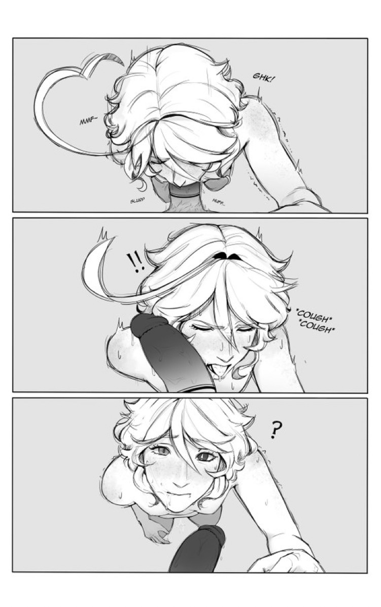 1girl, arlecchino (genshin impact), blowjob, choking on cock, deepthroat, fellatio, furina (genshin impact), futa, futanari, genshin impact, lesbians, yuri