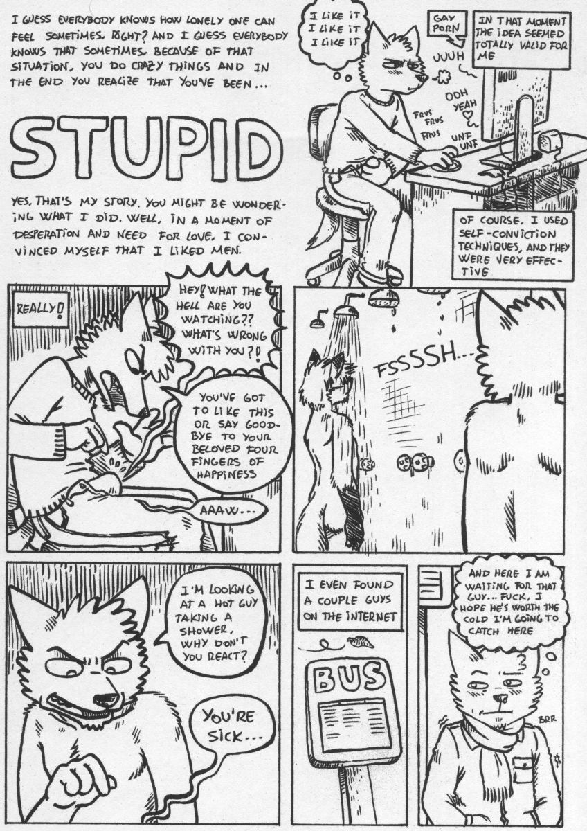 anthro canine comic english_text fox fur furry male mammal masturbation nude rayfkm text