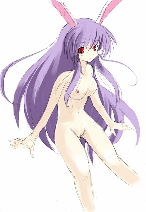 animal_ear bunny_ear nude pussy reisen_udongein_inaba seo_tatsuya solo touhou uncensored