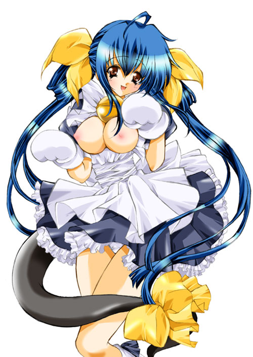 1girls blue_hair breasts dizzy_(guilty_gear) female guilty_gear long_hair maid nipples solo yukiwo