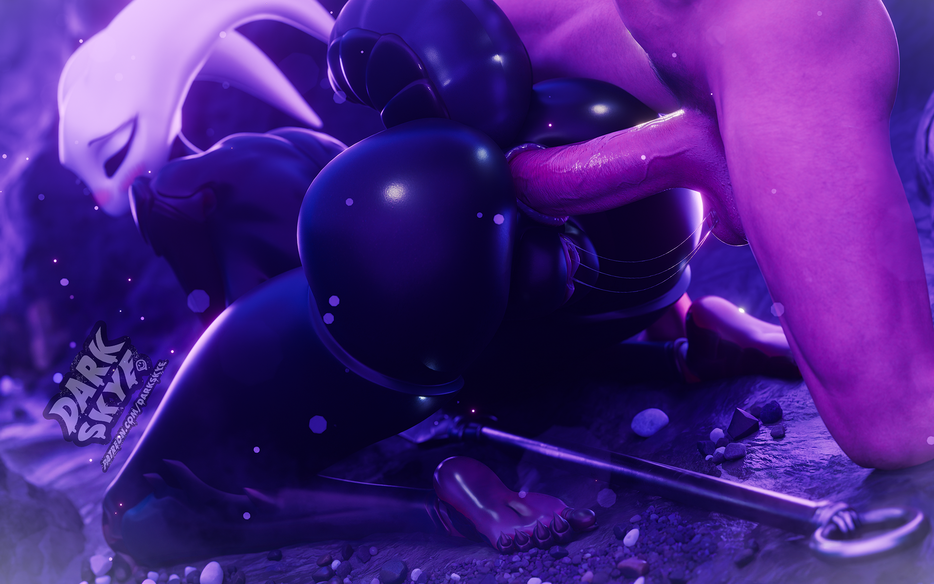 16:10, 3d, 3d (artwork), all fours, anal, anal sex, antennae (anatomy), anthro, anus, arthropod, arthropod abdomen, ass, athletic female, balls, big butt, black body, blush, bodily fluids, cave, claws, curling toes, darkskye (artist), digital media (artwork), doggy style, duo, erection, faceless character, faceless male, feet, female, female penetrated, forced, from behind position, genital fluids, genitals, hi res, hollow knight, hollow knight (franchise), hornet (hollow knight), huge butt, human, human on anthro, human penetrating, humanoid genitalia, humanoid penis, humanoid vulva, insect, insect girl, interspecies, light-skinned male, male, male human, male penetrating, male/female, mammal, mask, nude, penetration, penile, penis, pussy juice on balls, rape, sex, soles, tail, team cherry, thick thighs, toes, vaginal fluid string, vaginal fluids, vessel (species), vulva, white mask, wide hips, widescreen