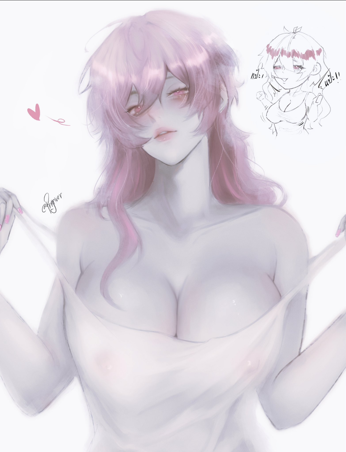 1girls, alexis ness, blue lock, blush, breasts, breasts bigger than head, breasts focus, cleavage, curvy, female, female focus, female only, femlock, genderswap, heart, huge breasts, juicy lips, lips, long hair, massive breasts, nipples, nipples visible through clothing, pink, pink eyes, pink hair, pink nails, pink nipples, plump breasts, pulling clothing, pulling shirt down, rule 63, rule63, sexy, sexy body, sexy female, solo female, tugging clothing