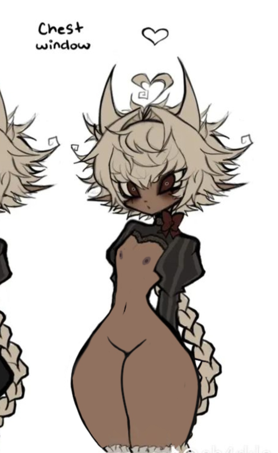 braided hair, dark-skinned femboy, edit, edited, edited by uploader, femboy, hourglass figure, liar (sh4rkle), male, sh4rkle (artist), thin waist, white hair, wide hips