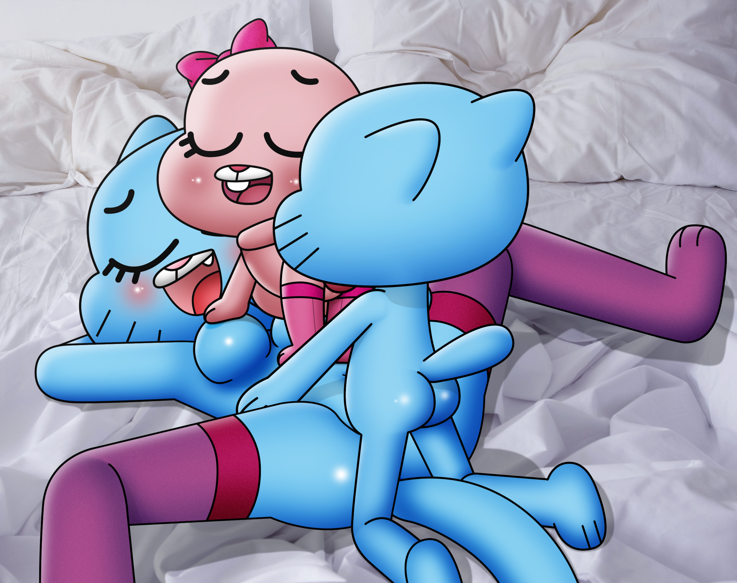 1boy, 2girls, age difference, anais watterson, anthro, anthro on anthro, anthro only, anthro penetrated, anthro penetrating, anus, blushing, breasts, brother, brother and sister, butt, cartoon network, completely naked, completely nude, cub, cunnilingus, daughter, eyes closed, female, female penetrated, flat chest, furry, furry female, furry male, furry only, good parenting, gumball watterson, incest, licking pussy, male, male penetrating, male penetrating female, male/female, maximilo, mother, mother and son, mouth open, multiple females, naked, nicole watterson, nude, older female, oral, oral sex, penile sex, presenting, presenting anus, presenting butt, presenting pussy, pussy, sex, sister, son, the amazing world of gumball, thighhighs, touching breast, vaginal, vaginal penetration, vaginal sex, younger female, younger male