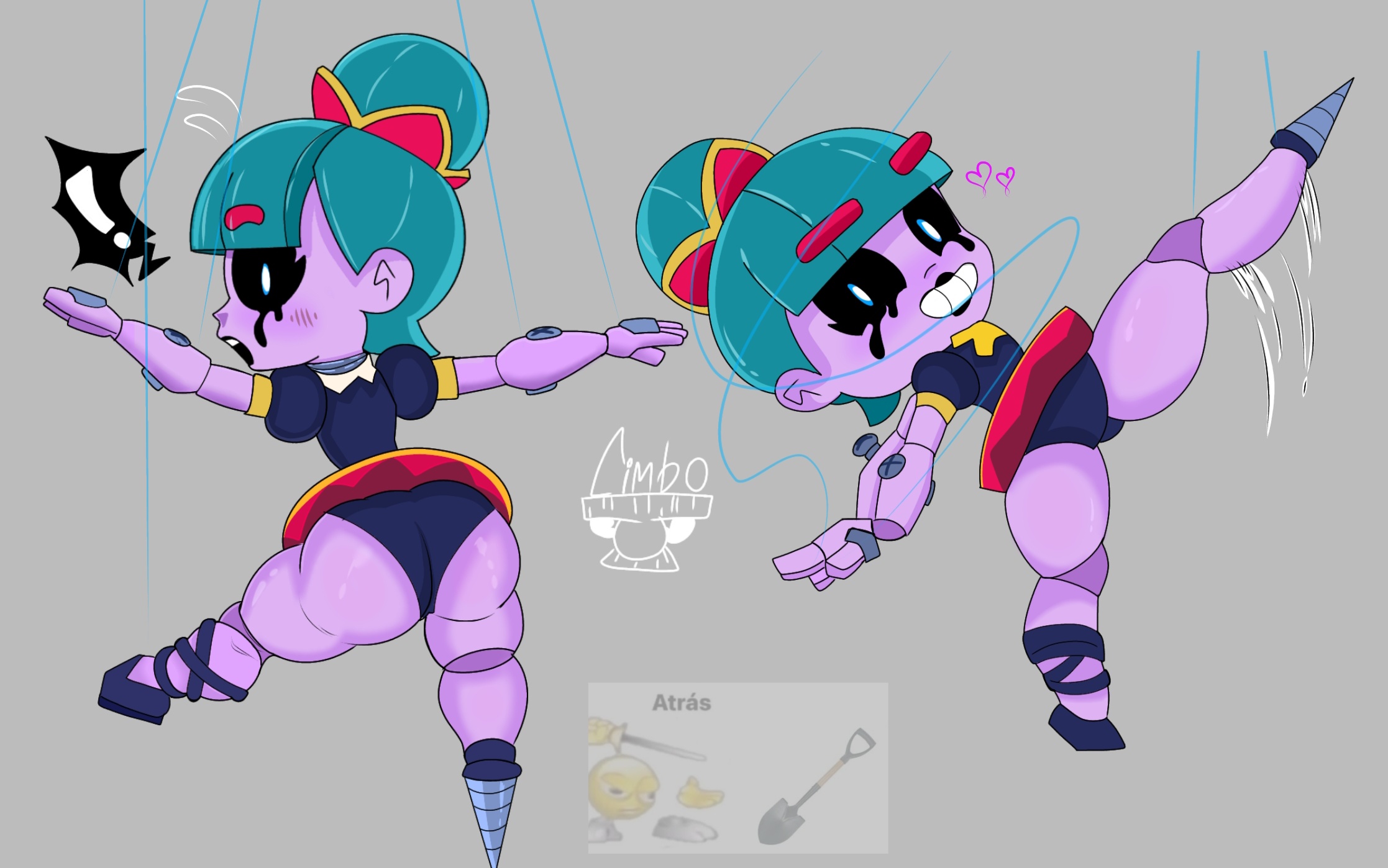 ass, ass focus, ballerina, big, brawl stars, chimbo tieso, flexible, gigi (brawl stars), puppet, sexy