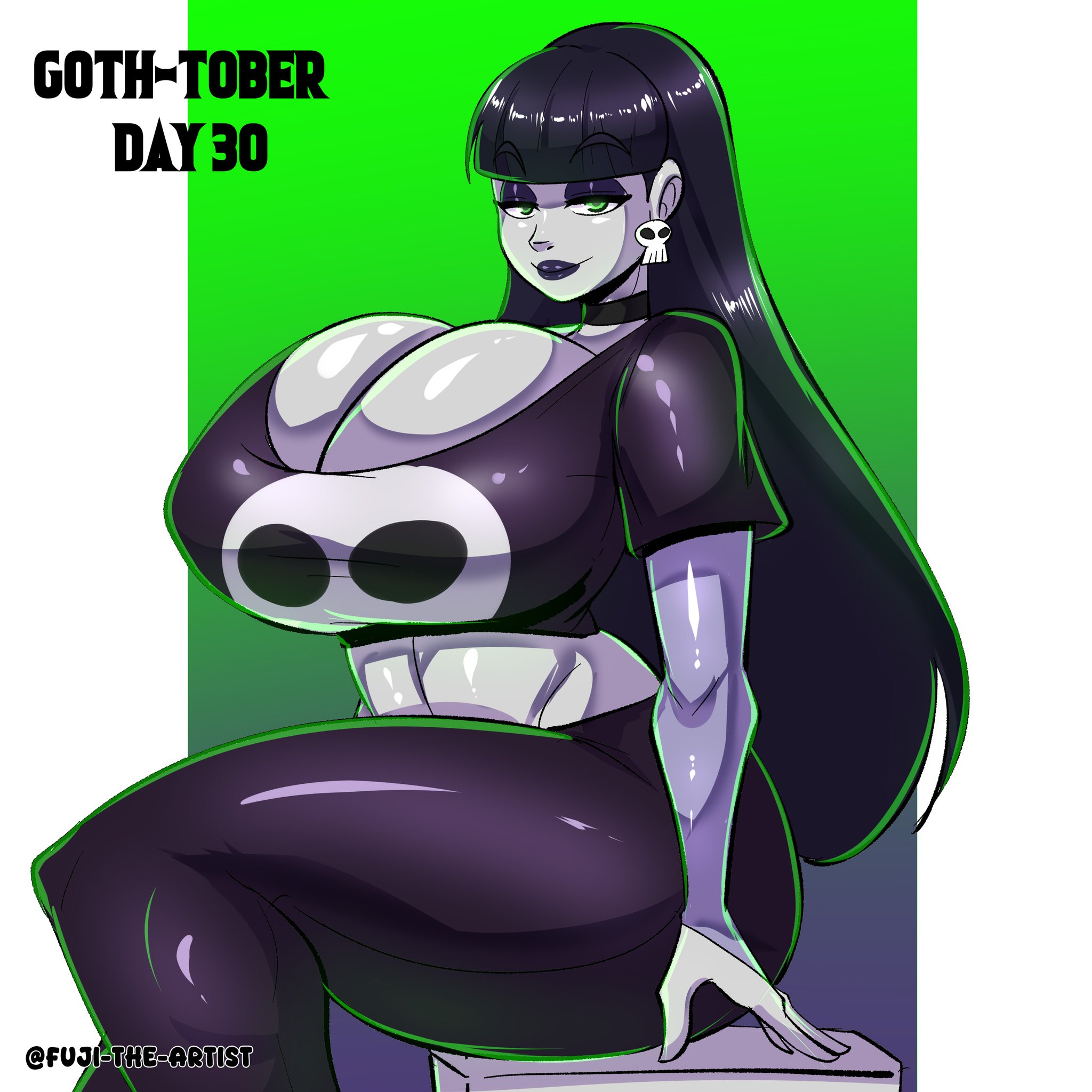 1girls, ass, ass bigger than head, atomickingboo, big ass, big breasts, big thighs, big tiddy goth gf, black hair, breasts, breasts bigger than head, bust, busty, chest, child bearing hips, curvaceous, curvy, curvy female, curvy figure, digital media (artwork), enormous breasts, female, gigantic breasts, goth, goth girl, gothic, gothic girl, green eyes, hips, huge ass, huge breasts, huge thighs, hyper breasts, large ass, large breasts, large thighs, legs, light skin, light-skinned female, lindel dollice quilten, long-haired female, massive breasts, mature, mature female, oc, original, original character, pale skin, pale-skinned female, slim waist, the besties (atomickingboo), thick, thick hips, thick legs, thick thighs, thighs, thighs bigger than head, voluptuous, waist, white body, white skin, white-skinned female, wide hips, wide thighs, xxfujiwara, xxfujiwaraxx