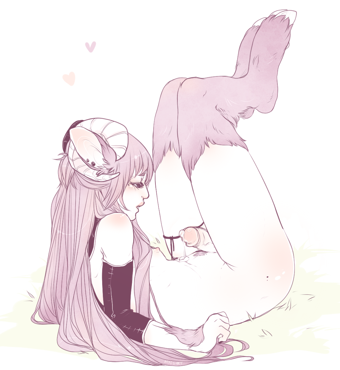 1boy, animal ears, beauty mark, blush, boner, cum, cum on belly, cum on self, earrings, erection, femboy, girly, hooves, horns, leg up, long hair, male, male only, mole, monochrome, myogurt, penis, satyr, sitting, solo, trap