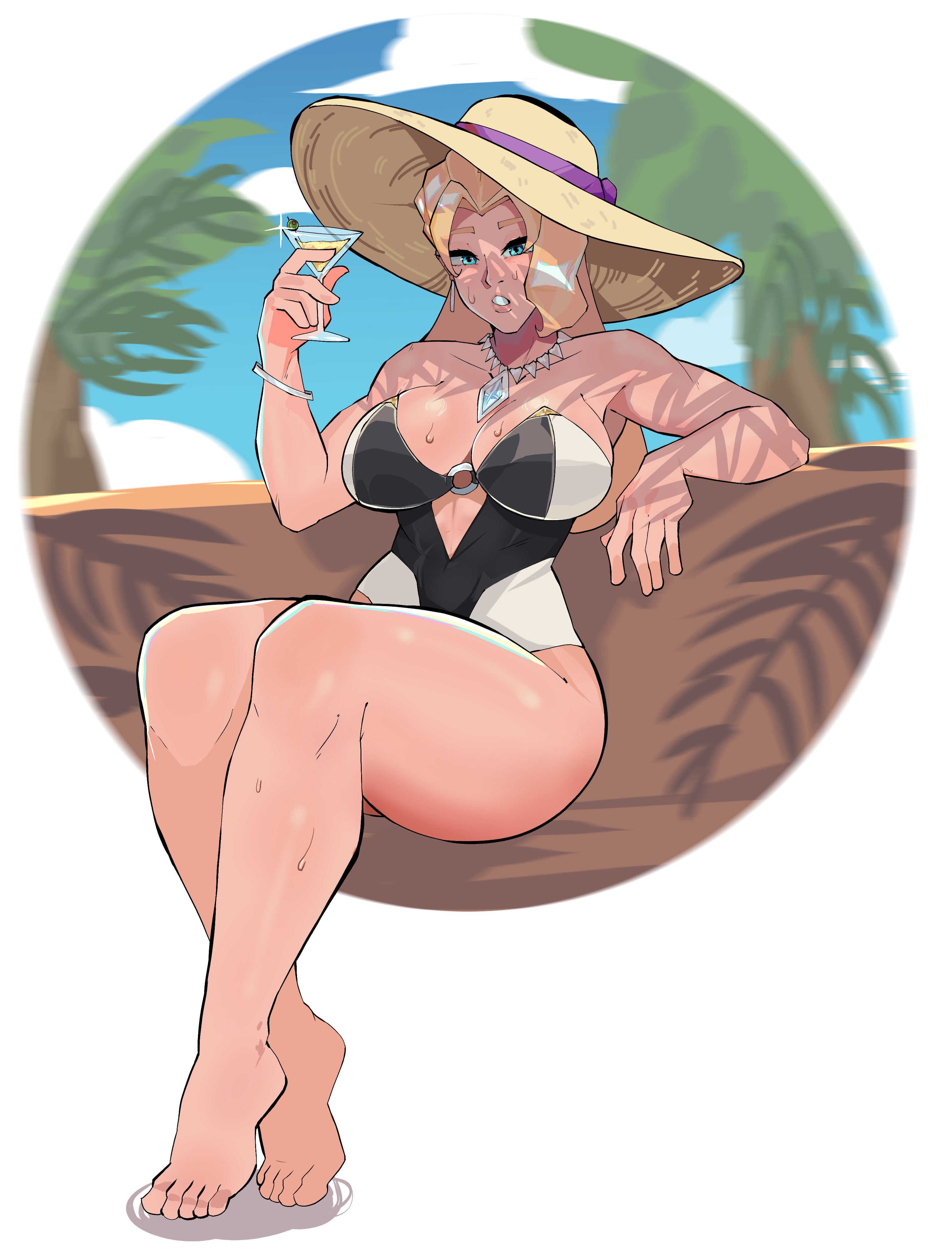 1girls, 2d, barefoot, emma frost, emma frost (marvel rivals), emma frost (white wave queen), feet, female, female only, fully clothed, marvel, marvel rivals, solo, thick thighs, trazhwall