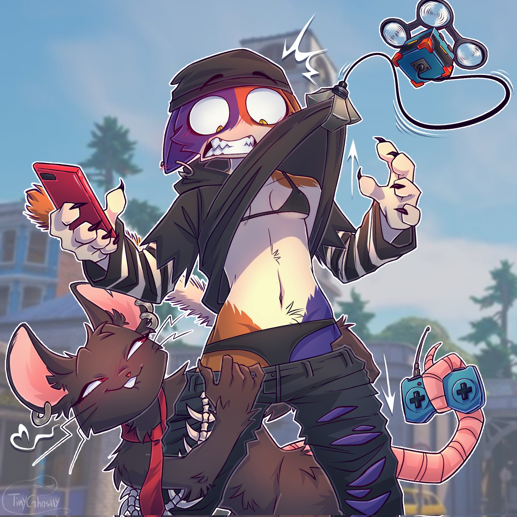 black fur, breasts, camille (fortnite), cat ears, cat girl, cat tail, catgirl, embarrassed, epic games, female, female focus, female only, fortnite, fortnite: battle royale, furry, furry female, furry only, meow skulls (fortnite), meowskulls, mouse, mouse ears, mouse girl, mouse humanoid, mouse tail, multicolored fur, rat, rubber, skinny, skinny female, small breasts, tinyghostly, underwear, yuri