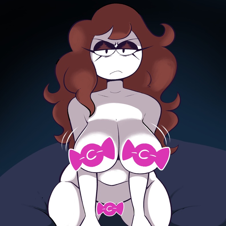 1girls, brown hair, carmen (spooky month), censored, censored pussy, censored vagina, choobsters, elpepe1954, female, looking at viewer, milf, mommy, on knees, pussy, solo, solo female, spooky month, tagme, white skin