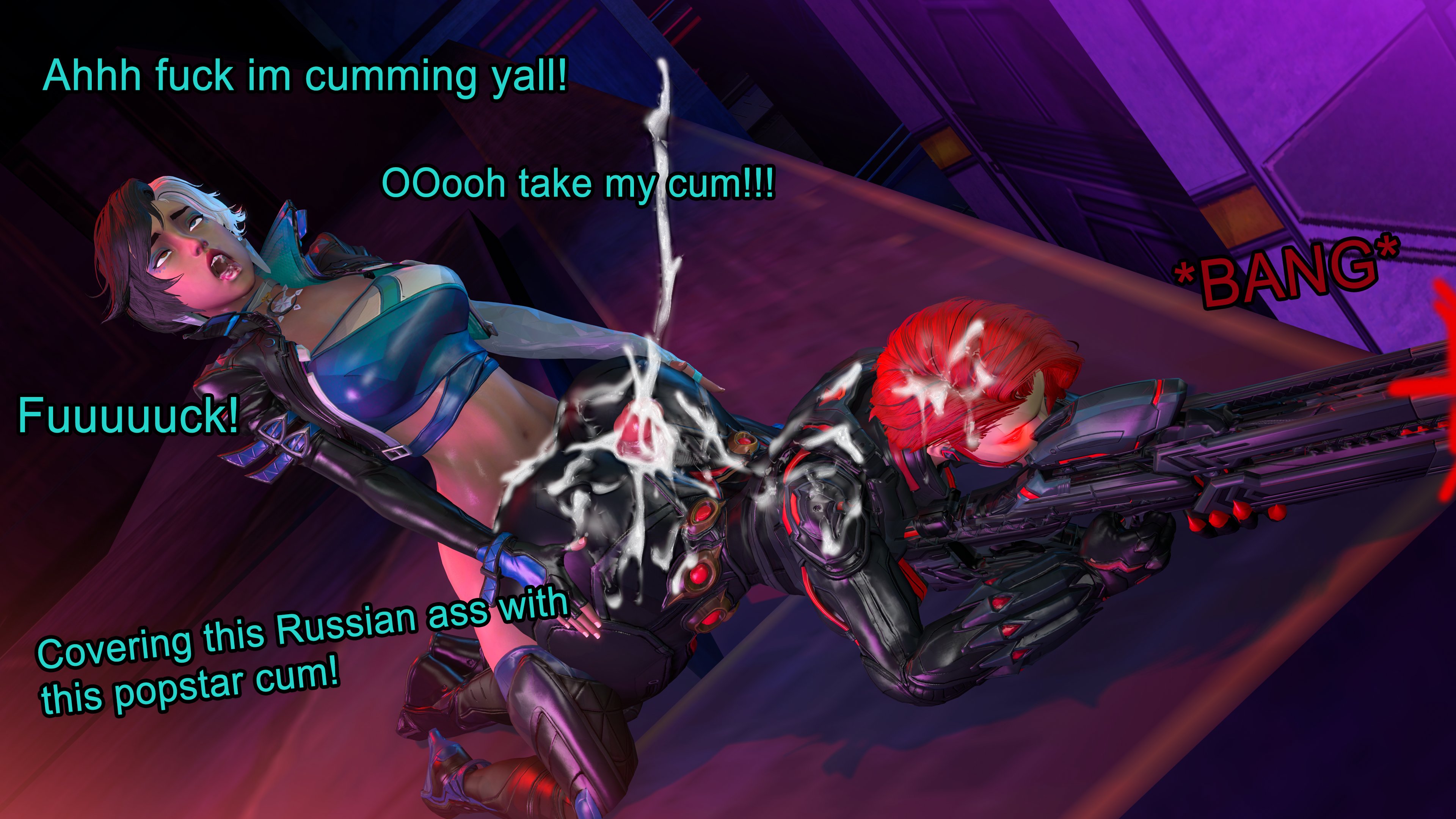 3d, ass, assjob, black widow (marvel rivals), black widow (marvel), buttjob, covered assjob, covered buttjob, dirty talk, distracted, female, futa on female, futanari, ignoring, intersex, light skin, light-skinned female, light-skinned futa, luna snow, luna snow (marvel rivals), marvel, marvel comics, marvel rivals, multitasking, sex, text, theboobedone, uncensored