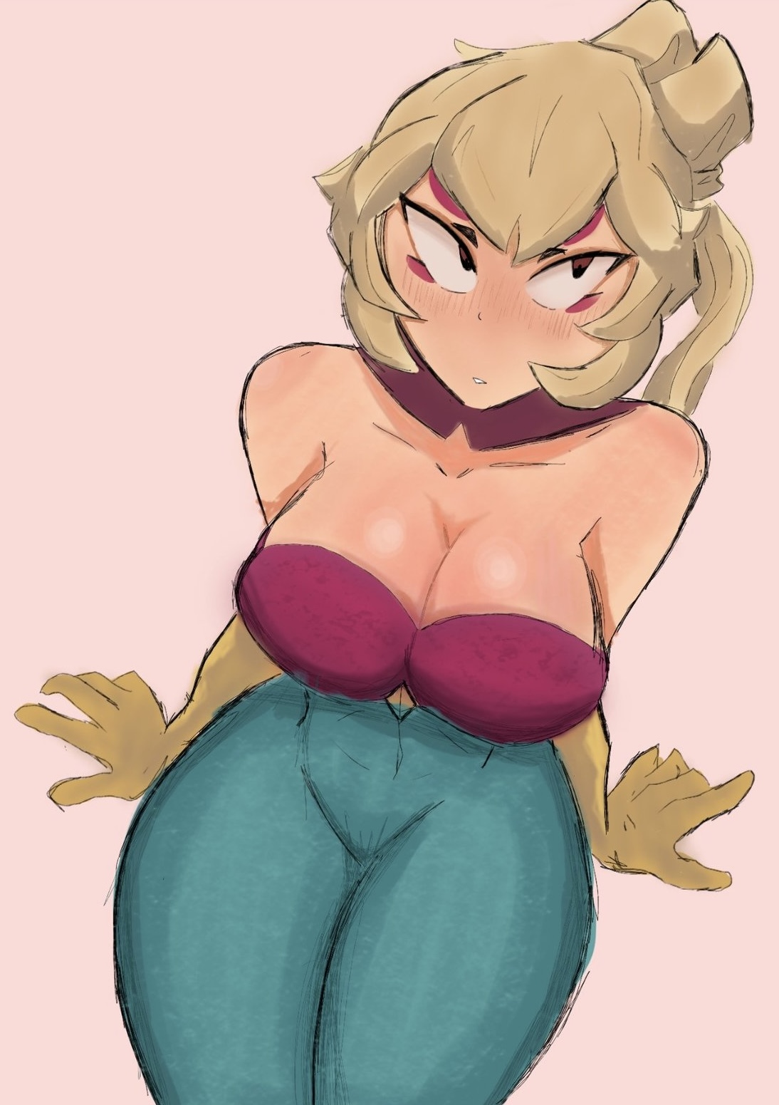 brawl stars, breasts, charlie (brawl stars), female, gerbyy224, looking at viewer, petite, sitting, viewed from above