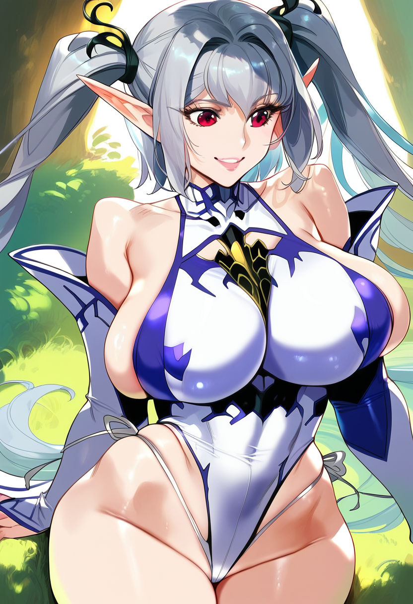 2d ai_generated big_breasts elf elf_ears elf_female female female_focus female_only hellblueboy4 leotard phyllis_hagerhelm pointy_ears solo solo_focus tagme youkoso!_sukebe_elf_no_mori_e