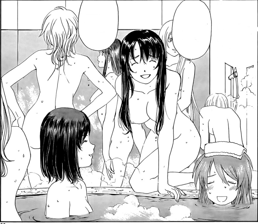 bath fujishima_kousuke monochrome multiple_girls nude paradise_residence