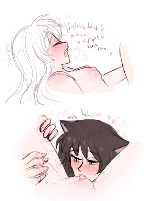 blake belladonna, breasts, female, lesbian sex, rwby, the party tit, weiss schnee, yuri