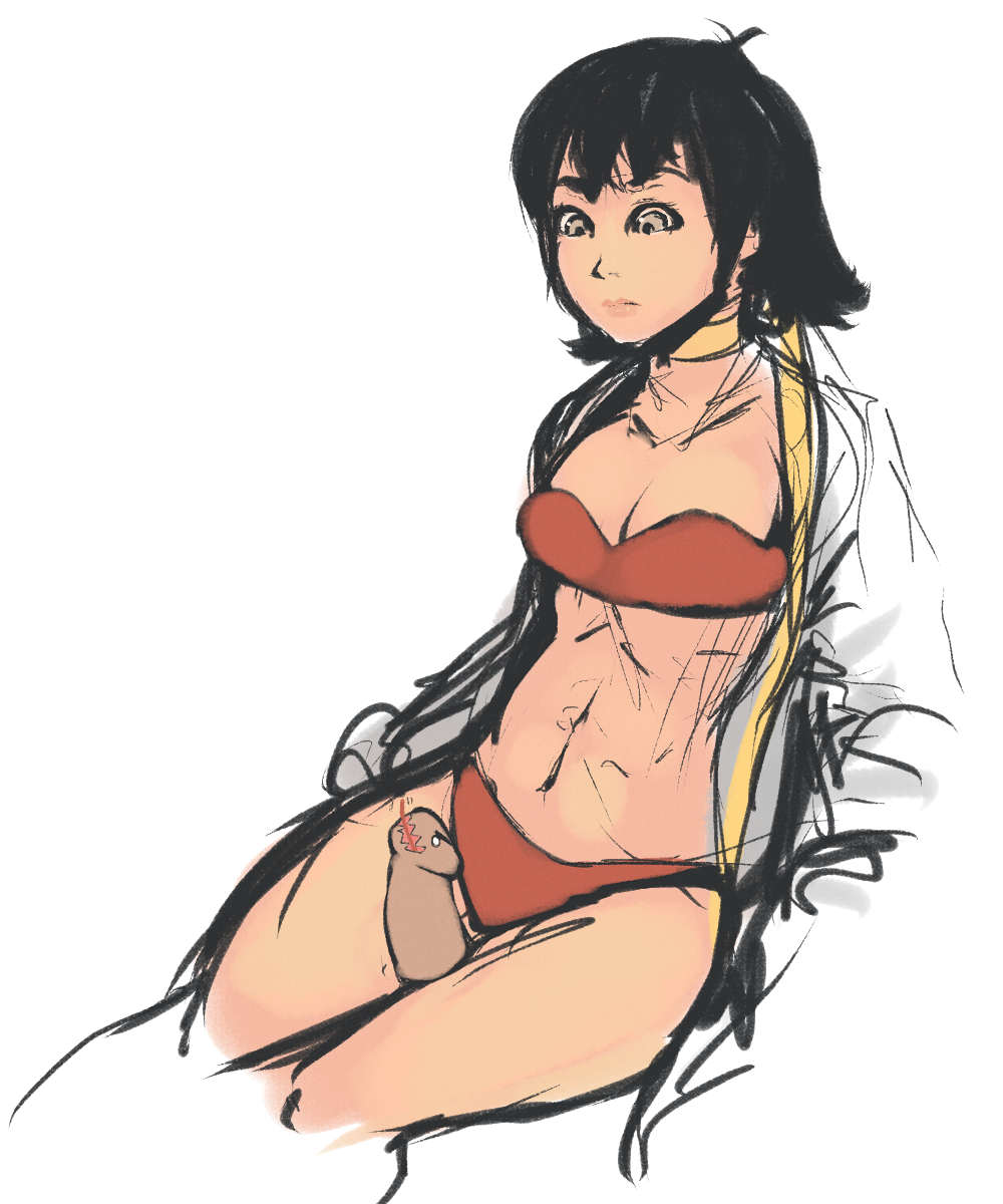 1girls 34no404 black_hair bra breasts brown_eyes capcom censored choker cleavage cropped_legs disembodied_penis dougi downcast_eyes female highres makoto_(street_fighter) medium_breasts novelty_censor open_clothes outercourse panties penis red_bra red_panties ribbon_choker short_hair sketch solo_focus strapless_bra street_fighter street_fighter_iii street_fighter_iii:_3rd_strike street_fighter_iii_(series) street_fighter_iv street_fighter_iv_(series) thigh_sex tomboy toned underwear