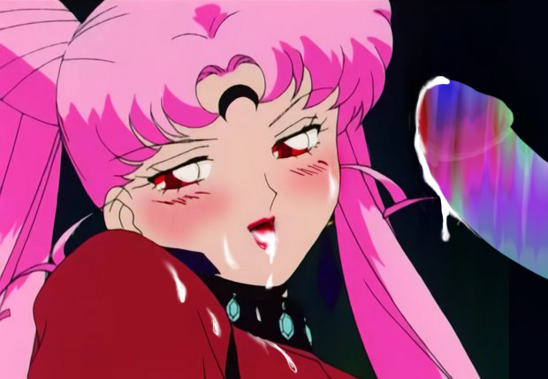 1boy 1girls bishoujo_senshi_sailor_moon black_lady black_moon blush breasts breath chibi_usa clothed clothing cum cum_in_mouth cum_on_clothes cum_on_face dark_persona edit face female half-closed_eyes heavy_breathing jewelry lipstick long_hair open_mouth penis pink_hair precum red_eyes tied_hair tongue twintails uncensored unseen_male_face villainess wiseman_(sailor_moon) wisemans