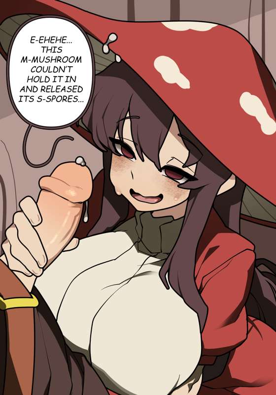 awkward smile, handjob, junkzero, mushroom, witch