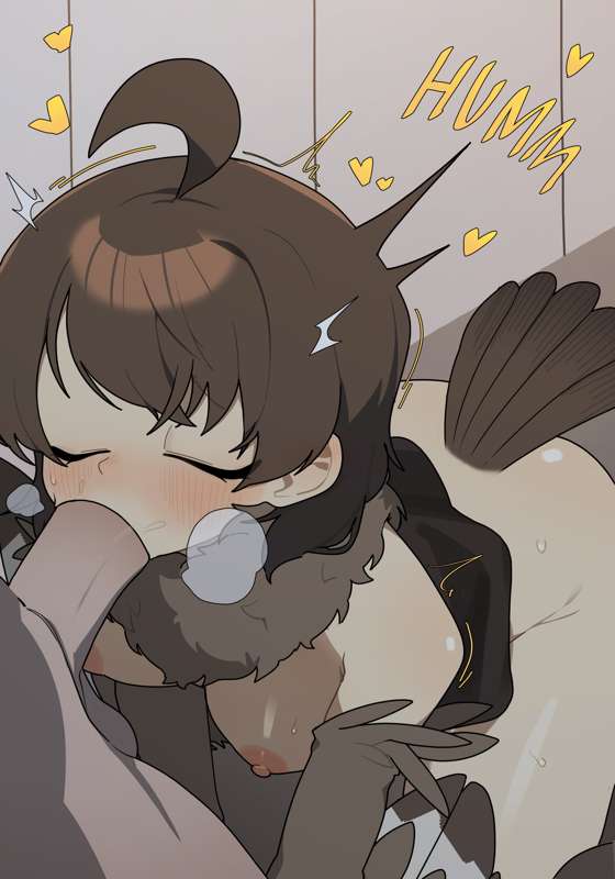 bird girl, blowjob, fellatio, junkzero, nude, owl, owl girl (junkzero), sex