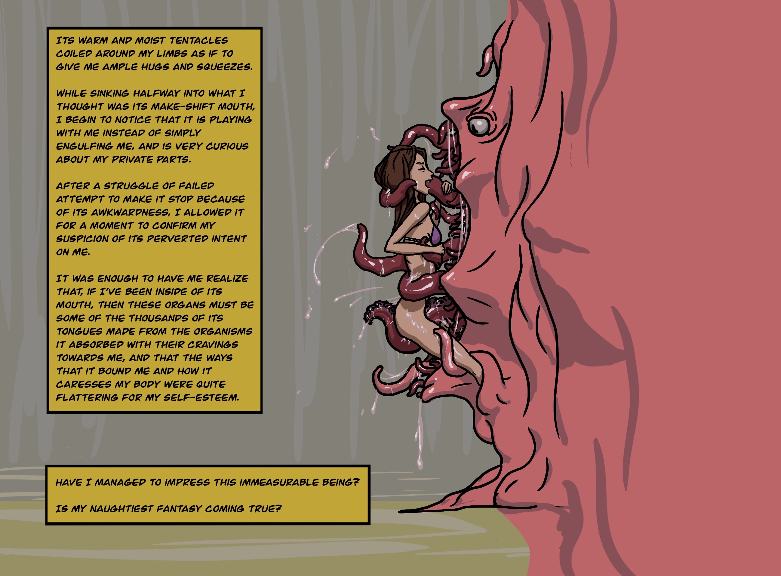 1girls, eaten then fucked, female, female prey, fucked then eaten, human, imminent vore, interspecies, monster, monster on female, original, tagme, tentacle, tentacle sex, vore, vore comic, vorentacle, willing prey