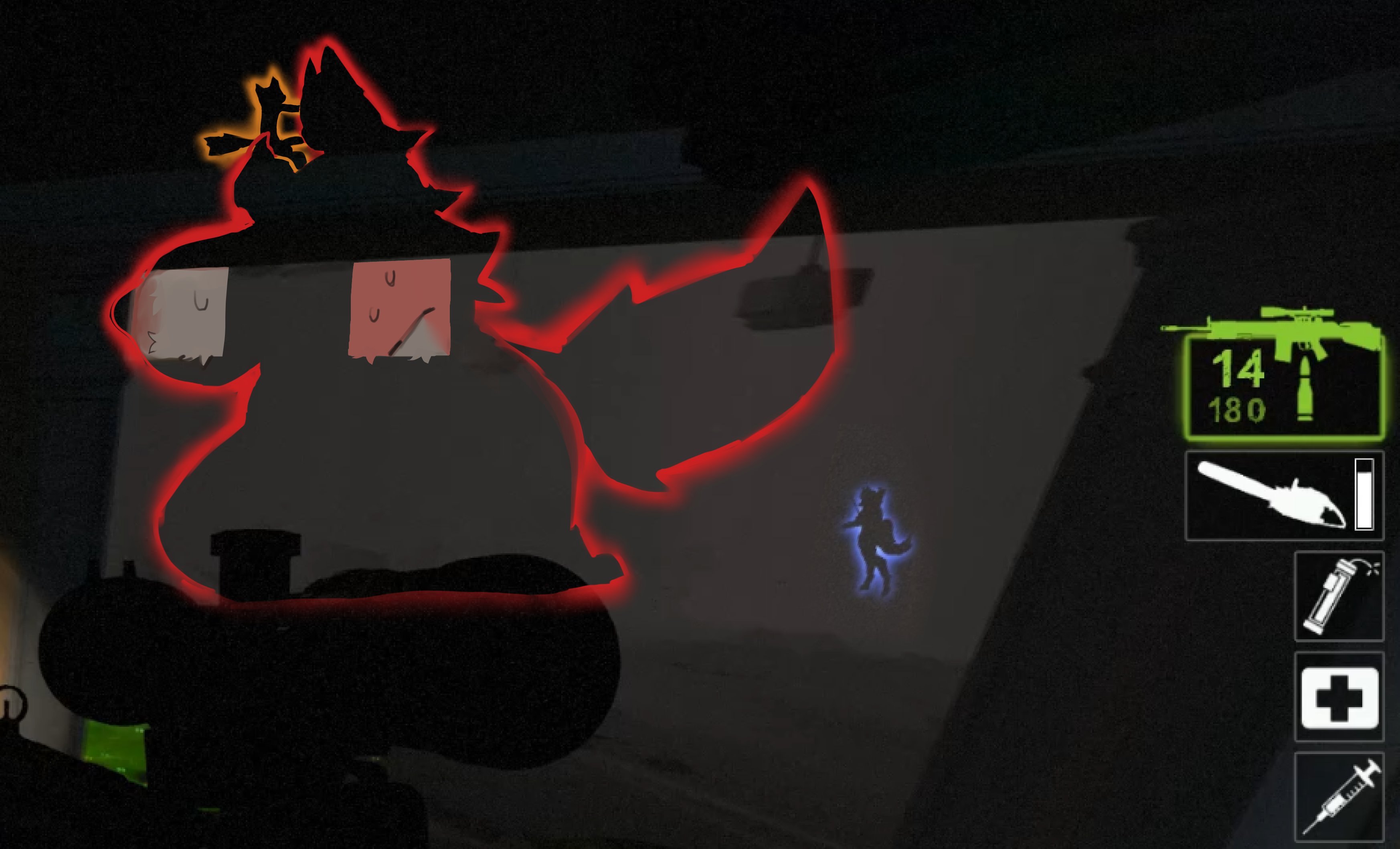 1boy, 1girls, 3d, big female, big female small male, bigger female, breasts, fellatio, female, female on male, gameplay mechanics, hyper breasts, left 4 dead, left 4 dead (series), male, nipples, outline, red fur, size difference, small male, smaller male, tagme, unnamed cat (utterangle), unnamed fox (utterangle), utterangle