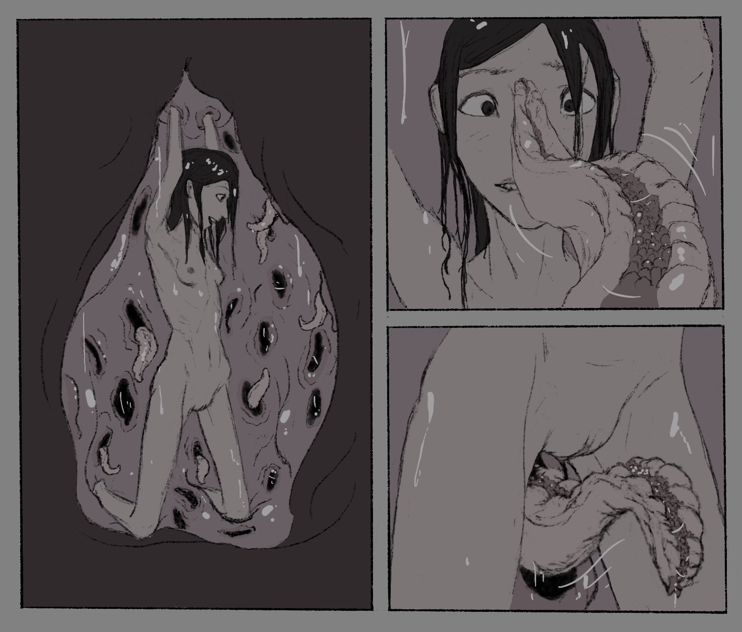 1girls, eaten then fucked, female, female prey, human, inside creature, internal view, interspecies, monster, monster on female, original, tagme, tentacle, tentacle sex, vore, vorentacle, willing prey