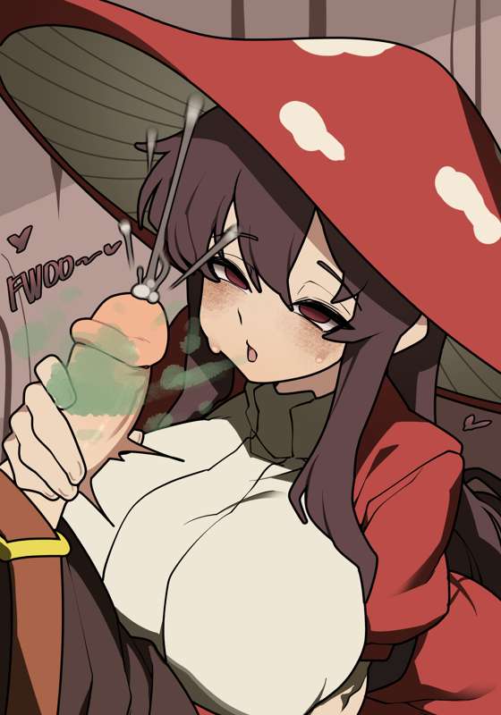 awkward smile, cum, junkzero, mushroom, spores, witch