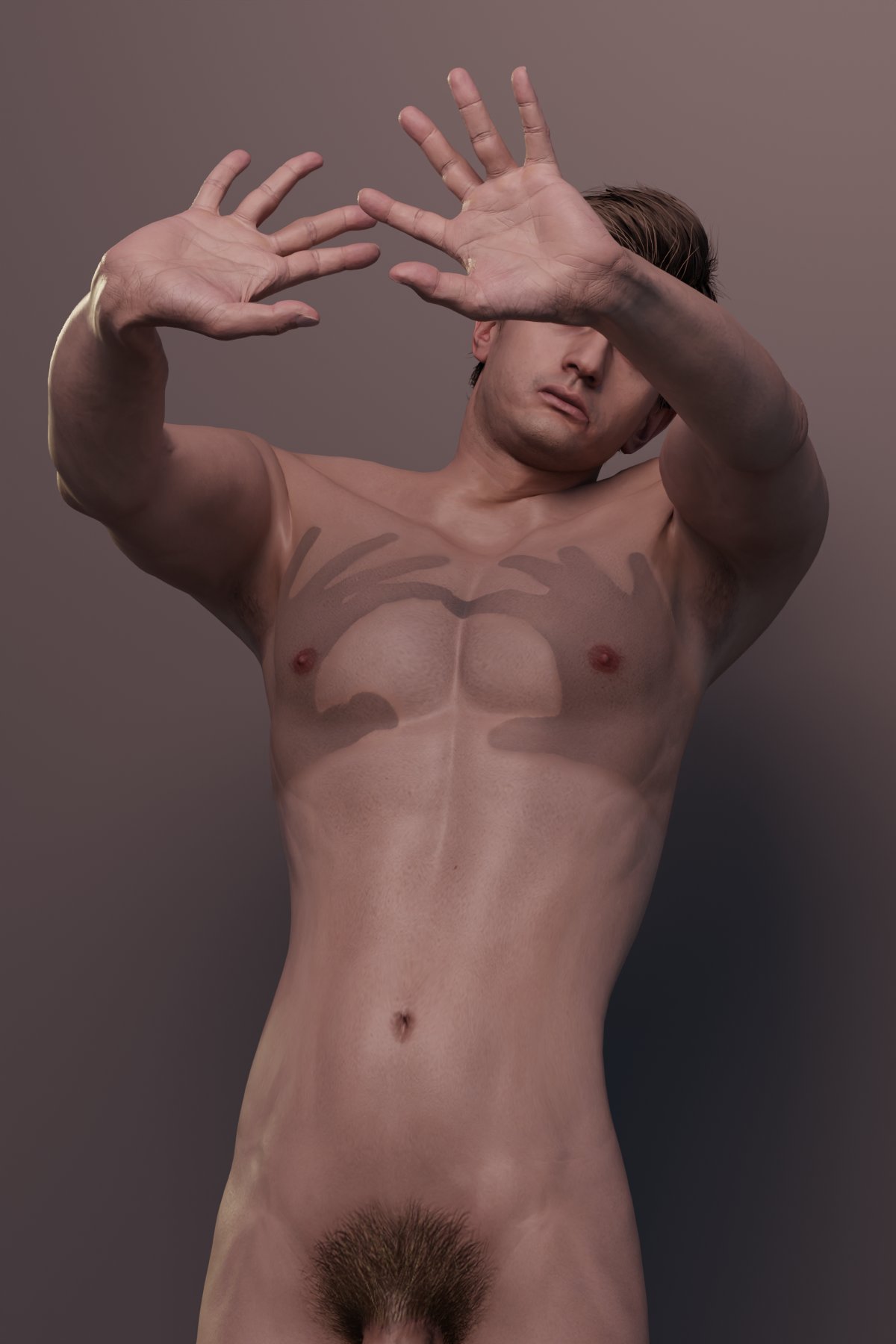 1boy 3d 3d_(artwork) 3d_artwork ethan_winters fully_naked fully_naked_male fully_nude fully_nude_male male male_only naked naked_male no_visible_genitalia nude nude_male pecs pubes reference_image resident_evil resident_evil_8:_village solo solo_male tagme
