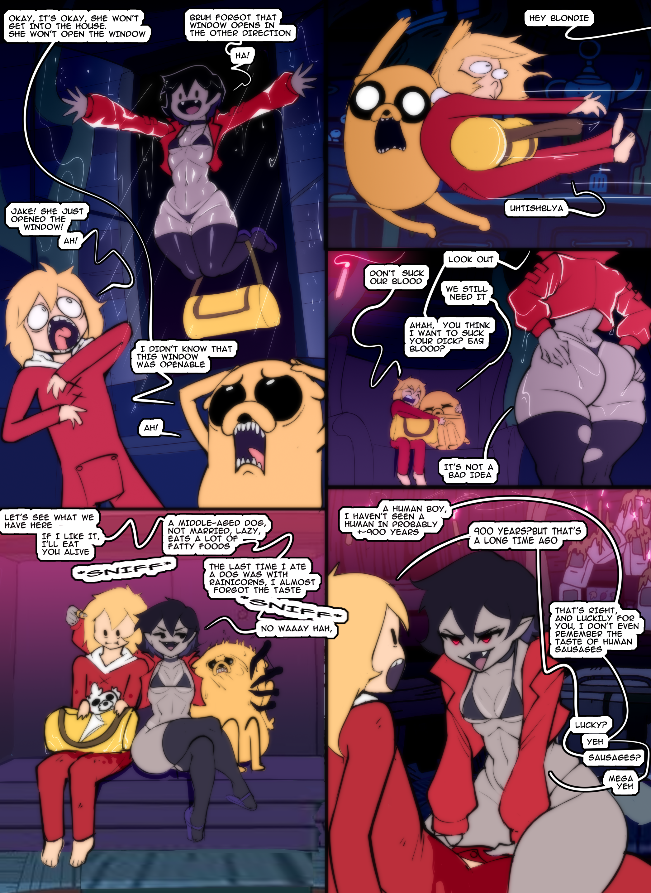 1girls, 2boys, adventure time, ass, big ass, big butt, big hips, big thighs, black hair, blonde, blonde female, blonde hair, boobs, breasts, butt, cartoon network, comic, comic page, curvaceous, curvaceous body, curvaceous female, curvaceous figure, curvaceous hips, curvaceous thighs, curvy, curvy body, curvy female, curvy figure, curvy hips, curvy thighs, dgoger, dog, female, finn the human, furry, furry male, furry only, grey body, grey skin, hips, huge ass, huge butt, huge hips, huge thighs, imminent sex, jake the dog, male, male/female, marceline, massive ass, massive butt, massive hips, massive thighs, micro panties, mini comic, panties, pantyhose, shit, small boobs, small breasts, small tits, text, text box, text bubble, thick thighs, thighhighs, thighs, tits, vampire, vampire girl, wide hips, wide thighs, yellow fur
