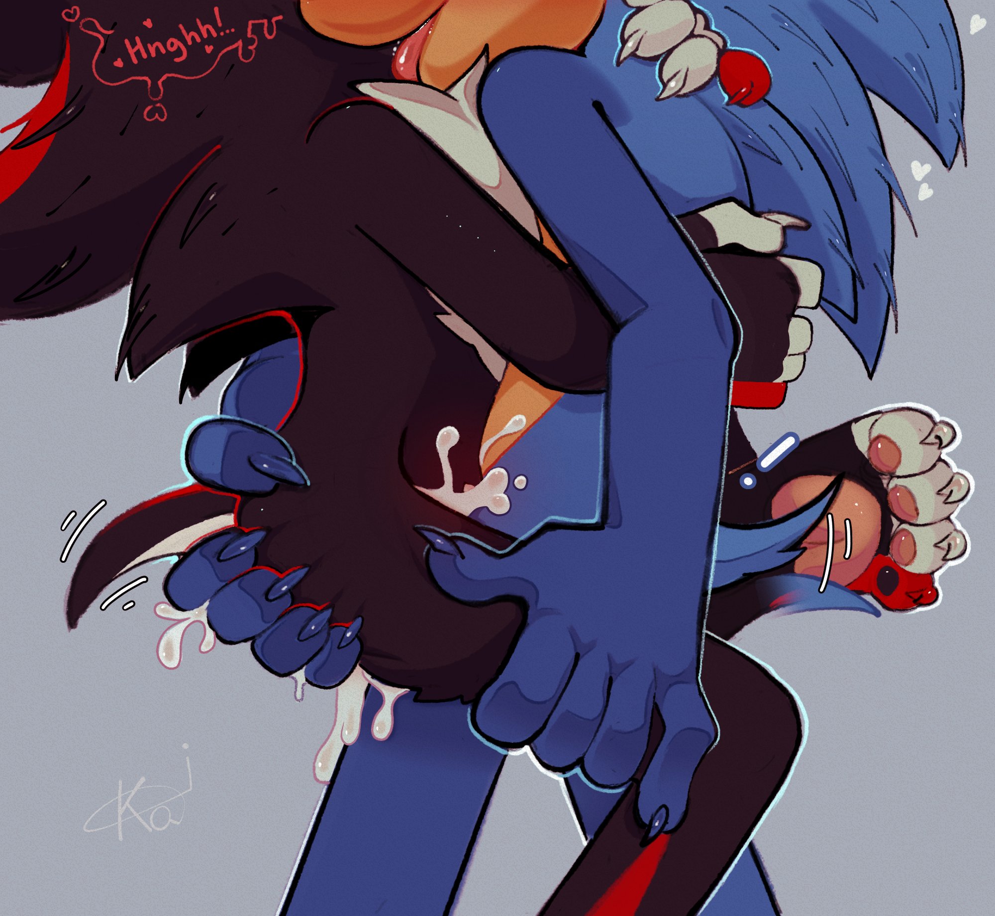 2boys, creampie, cum, cum in pussy, cum inside, cuntboy, cuntboy penetrated, cuntboy/male, furry, furry only, gay, licking, pawpads, paws, shadow the hedgehog, sonic (series), sonic the hedgehog, sonic the hedgehog (series), standing, standing sex, toe curl, yaoi