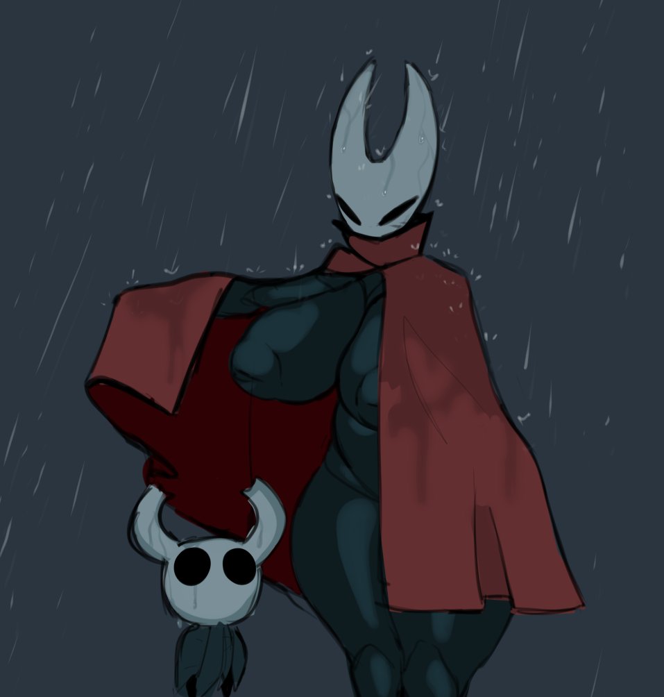 1boy, 1girls, big breasts, breasts, busty, curvy, curvy figure, enormous breasts, female, giant breasts, hollow knight, hollow knight: silksong, hornet (hollow knight), inverted nipples, mirci, protagonist (hollow knight), smaller male, tagme, taller female, the knight (hollow knight), thick thighs, thighs, wide hips