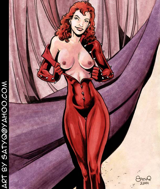 1girls 2001 bodysuit female female_only hair_on_head hounds_(marvel) human human_only light-skinned_female light_skin marvel marvel_comics phoenix_(x-men) rachel_summers satyq solo spiked_bodysuit x-men