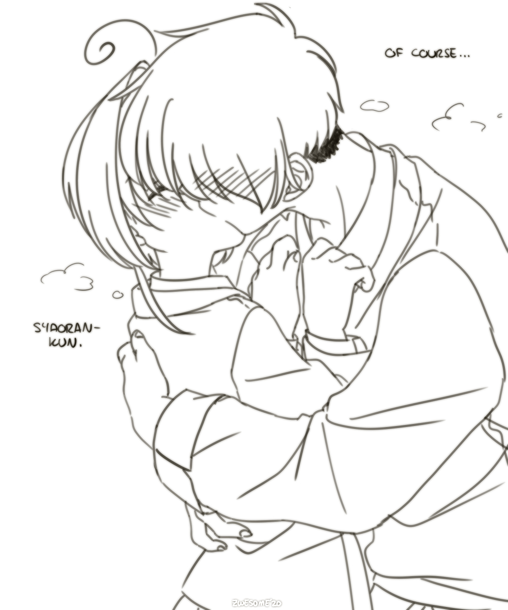 black_and_white couple kissing sakura_kinomoto syaoran_li