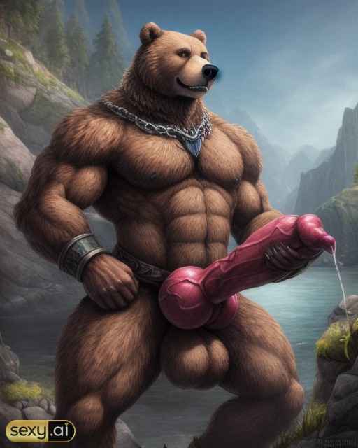 ai_generated anthro anthrofied bear beast huge_cock knotted_penis male male_only monster monster_cock muscular_male werebear